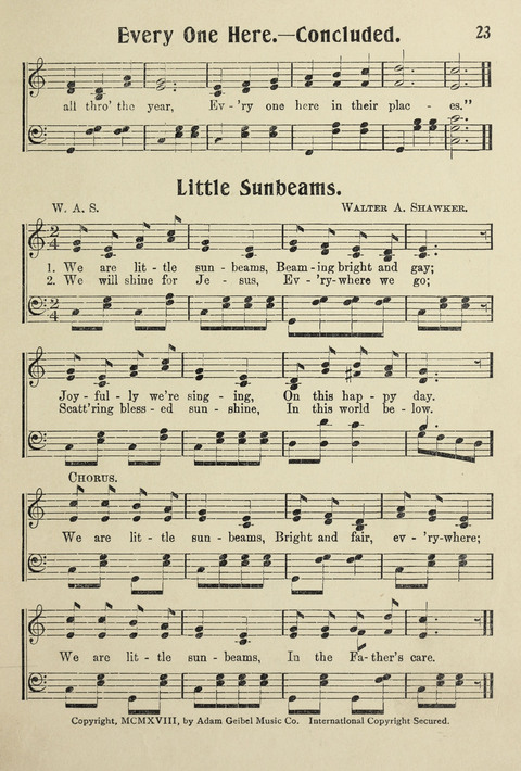 Songs for Little Singers No. 3: for primary departments of Sunday Schools page 21