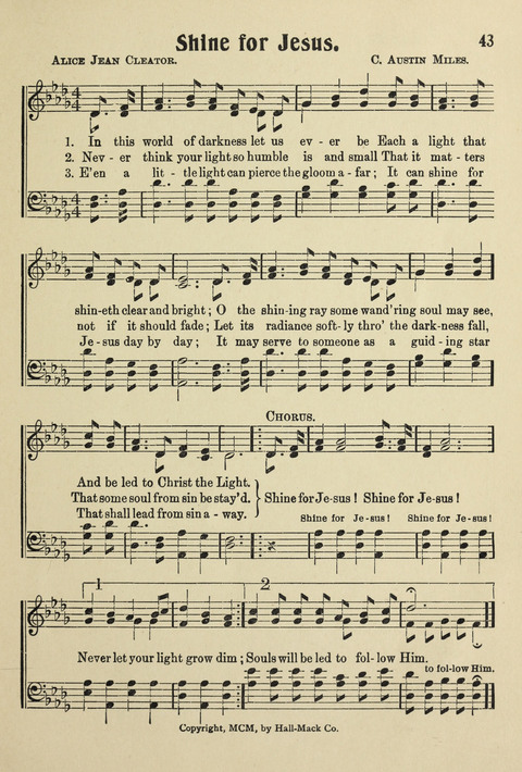 Songs for Little Singers No. 3: for primary departments of Sunday Schools page 41