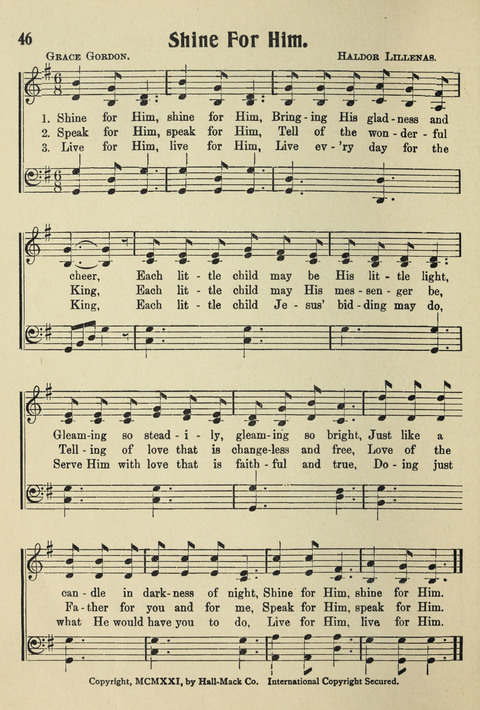 Songs for Little Singers No. 3: for primary departments of Sunday Schools page 44
