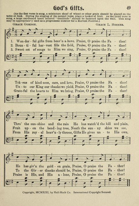 Songs for Little Singers No. 3: for primary departments of Sunday Schools page 47