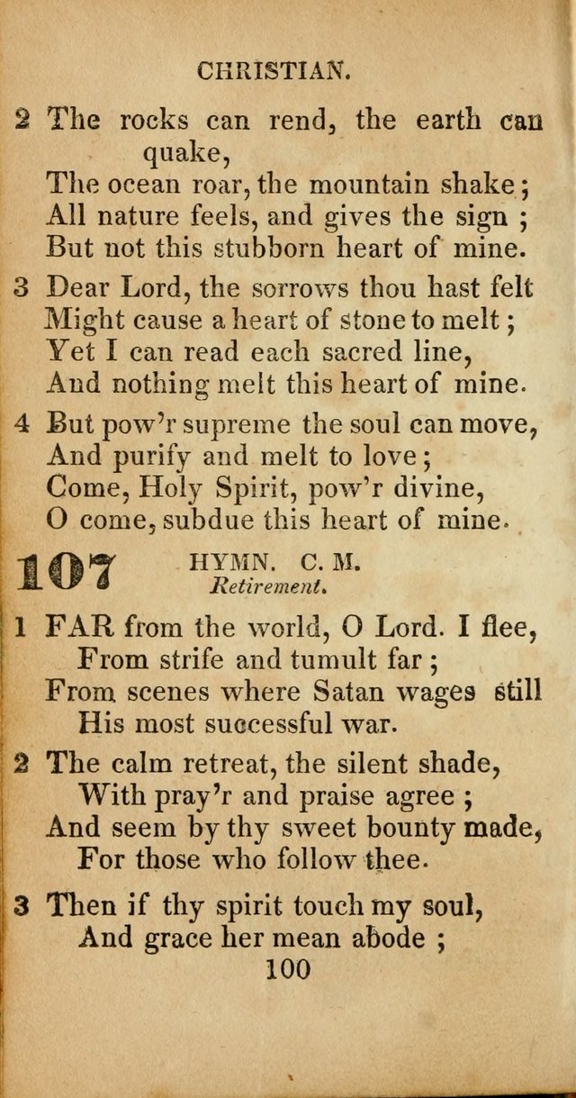 Sacred lyrics, or Select hymns: particularly adapted to revivals of religion, and intended as a supplement to Watts.  page 100
