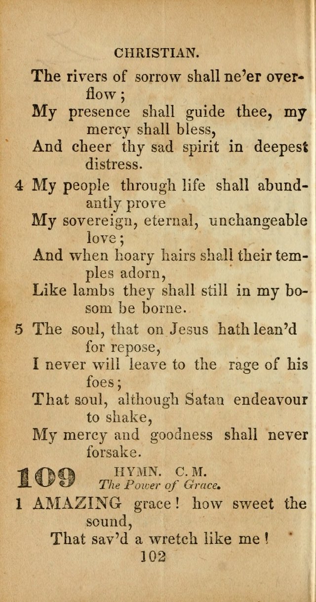 Sacred lyrics, or Select hymns: particularly adapted to revivals of religion, and intended as a supplement to Watts.  page 102