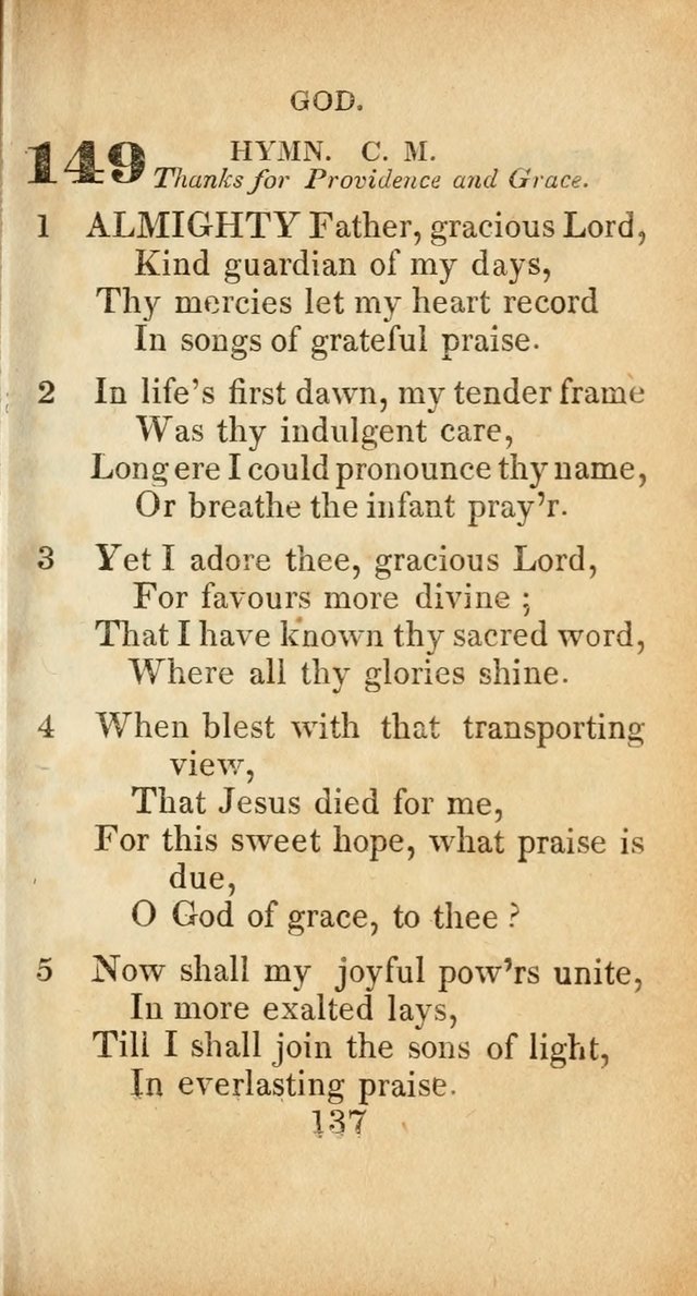 Sacred lyrics, or Select hymns: particularly adapted to revivals of religion, and intended as a supplement to Watts.  page 137