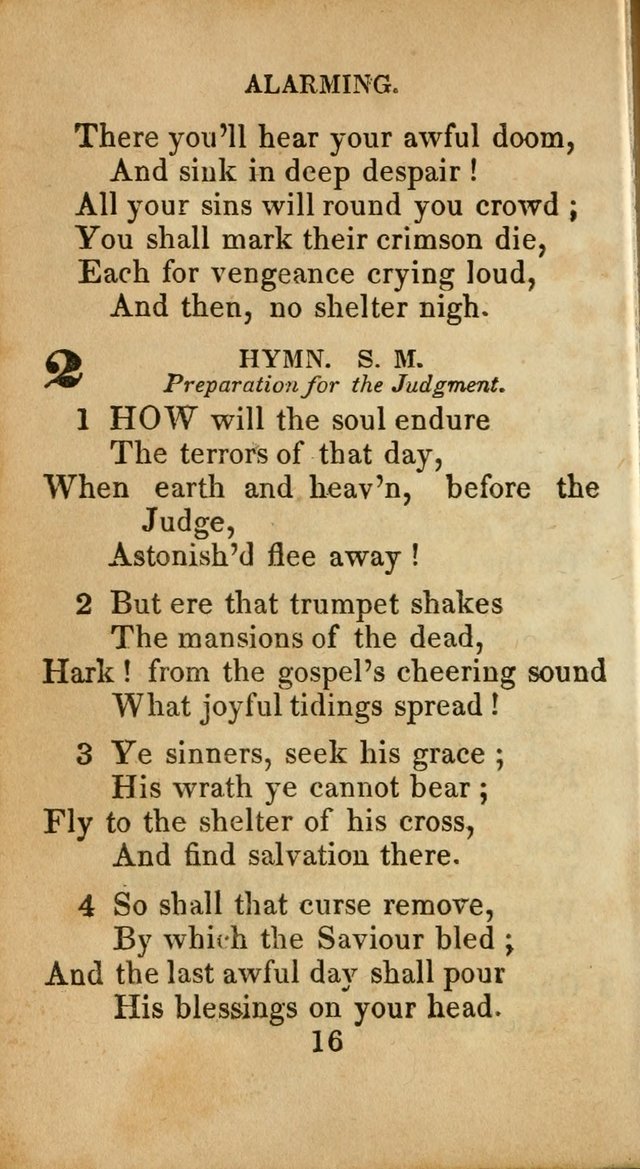Sacred lyrics, or Select hymns: particularly adapted to revivals of religion, and intended as a supplement to Watts.  page 16