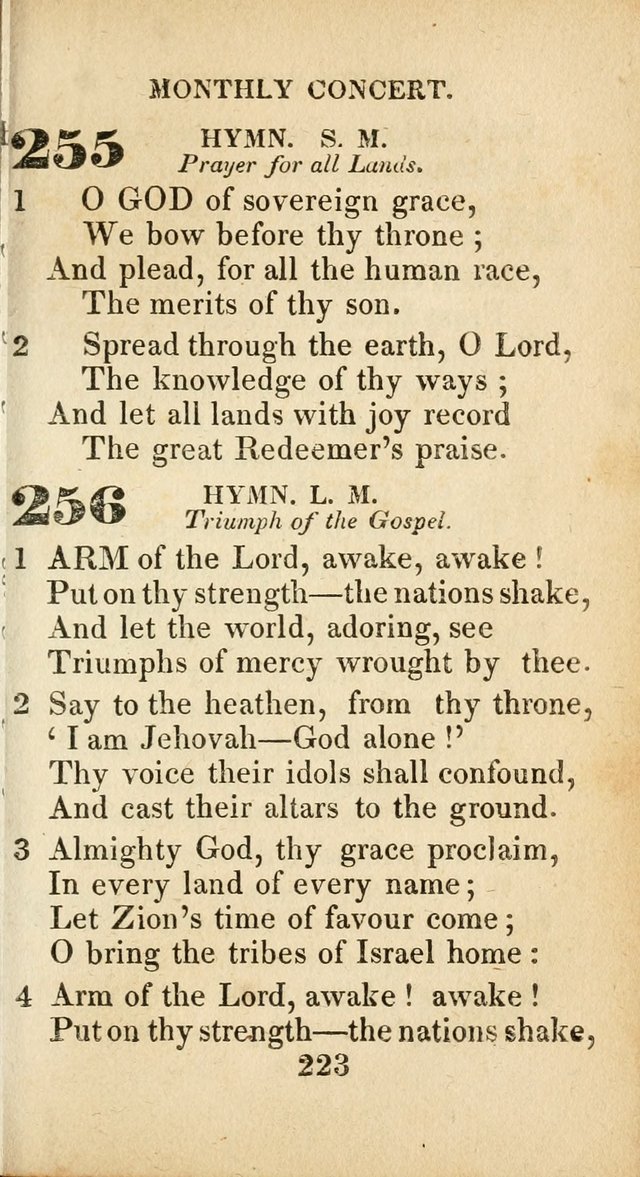 Sacred lyrics, or Select hymns: particularly adapted to revivals of religion, and intended as a supplement to Watts.  page 223