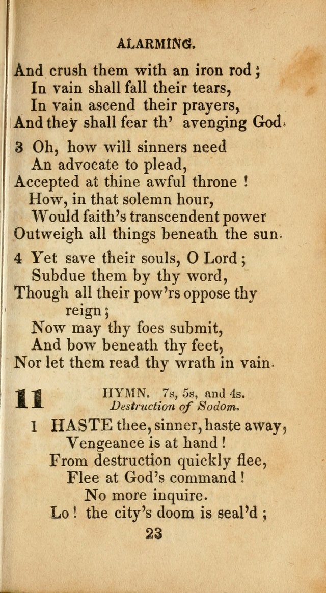 Sacred lyrics, or Select hymns: particularly adapted to revivals of religion, and intended as a supplement to Watts.  page 23