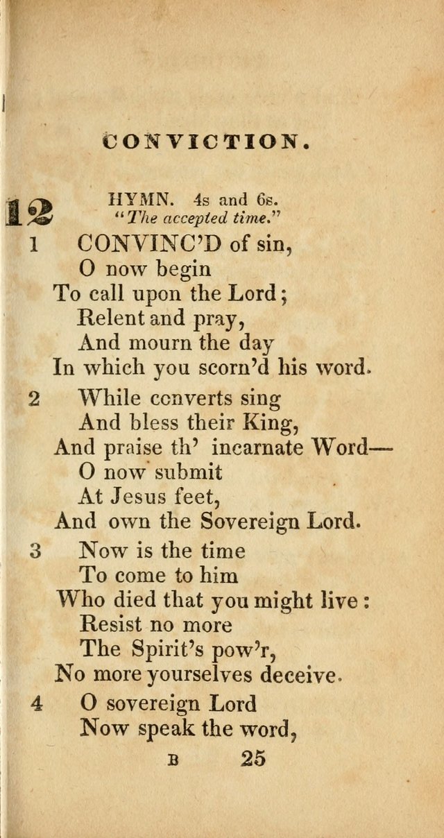 Sacred lyrics, or Select hymns: particularly adapted to revivals of religion, and intended as a supplement to Watts.  page 25
