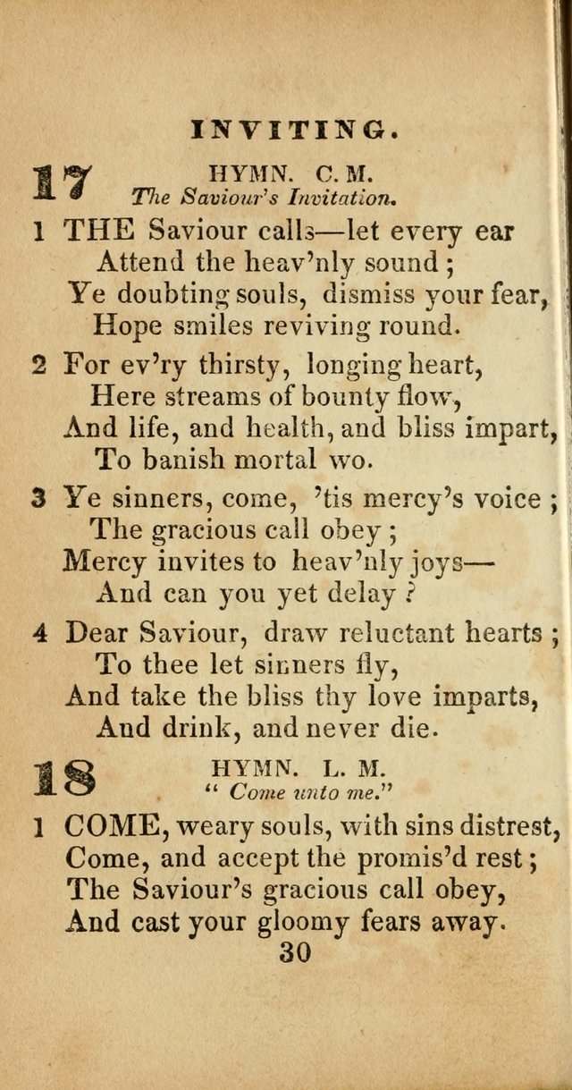 Sacred lyrics, or Select hymns: particularly adapted to revivals of religion, and intended as a supplement to Watts.  page 30