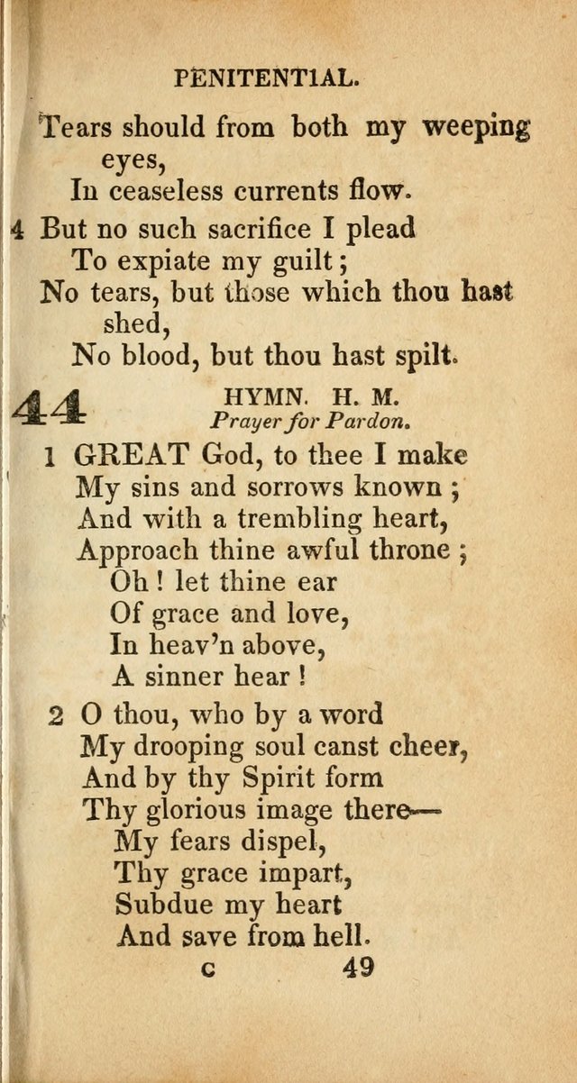 Sacred lyrics, or Select hymns: particularly adapted to revivals of religion, and intended as a supplement to Watts.  page 49