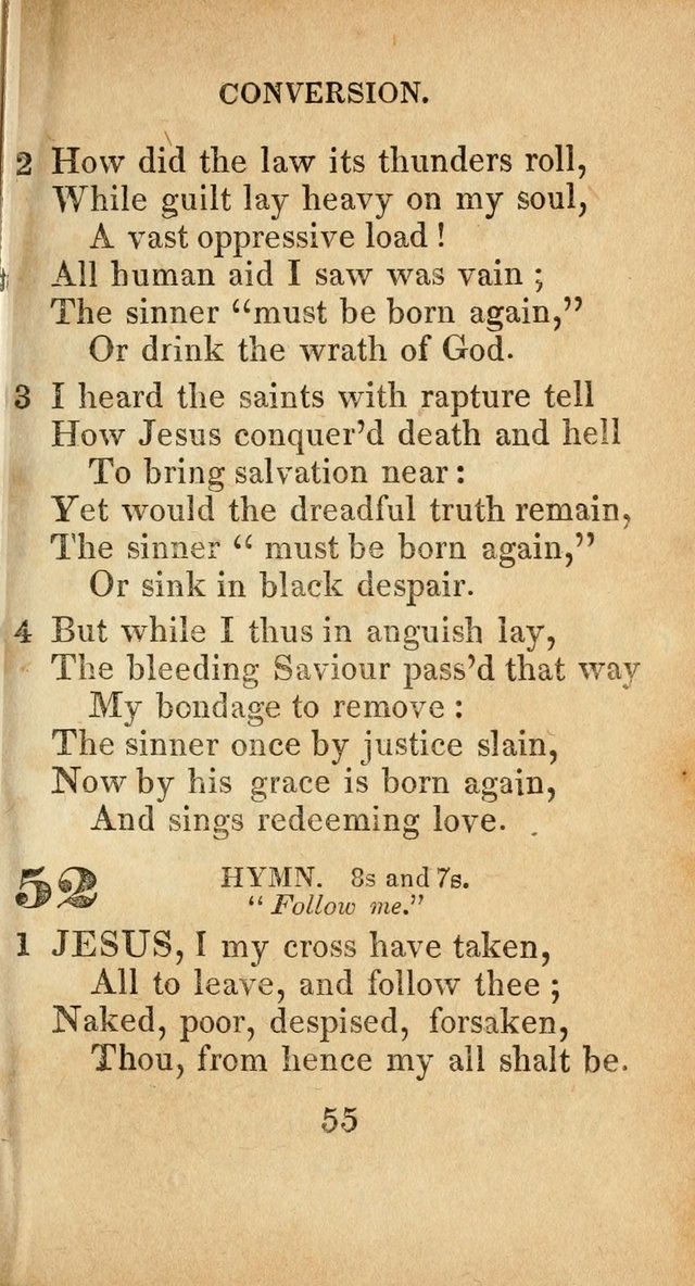 Sacred lyrics, or Select hymns: particularly adapted to revivals of religion, and intended as a supplement to Watts.  page 55