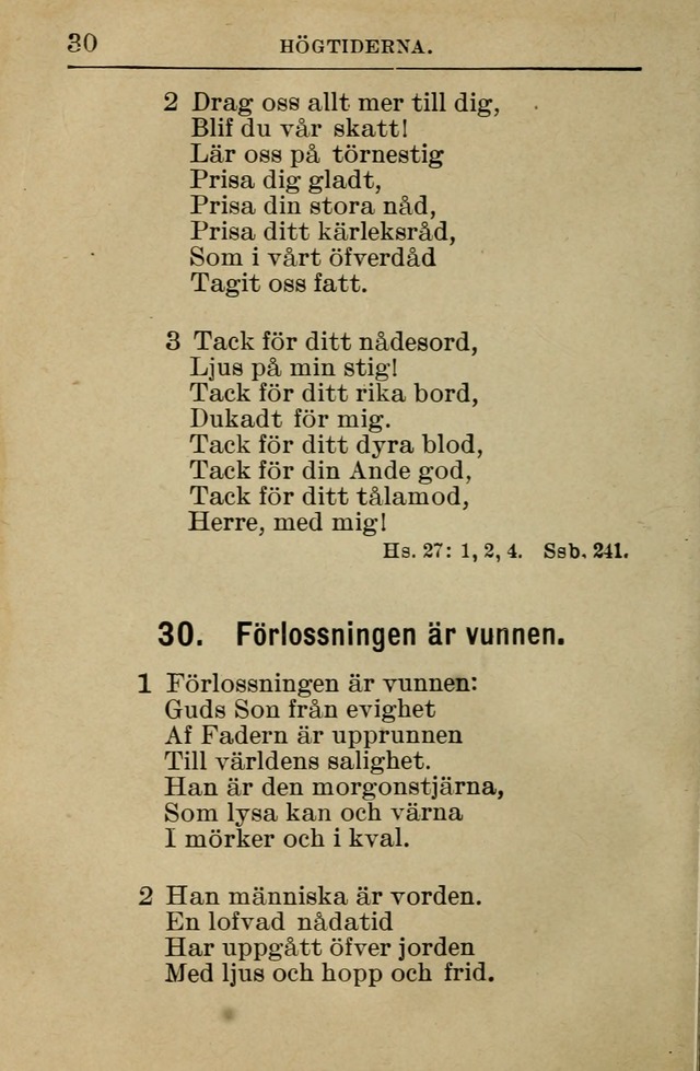 Söndagsskolbok: innehållande liturgi och sånger för söndagsskolan (Omarbetad uppl.) page 30
