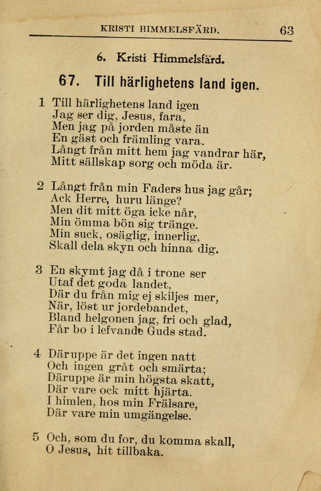 Söndagsskolbok: innehållande liturgi och sånger för söndagsskolan (Omarbetad uppl.) page 63