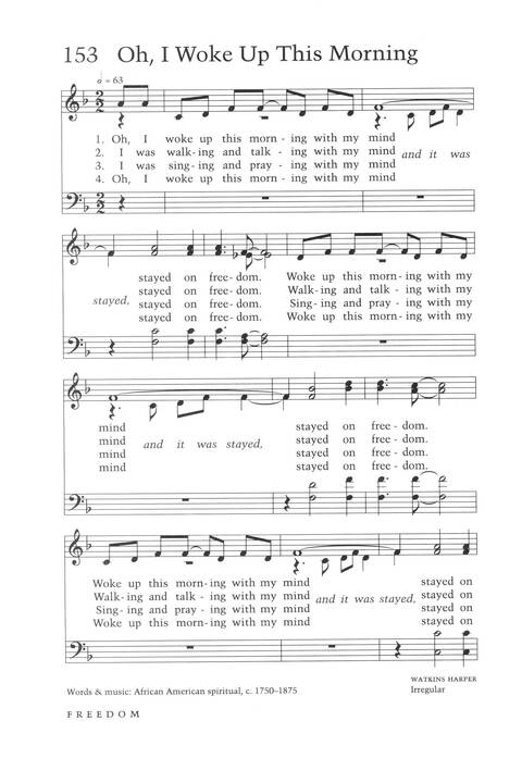 Singing the Living Tradition 153. Oh, I woke up this morning with my mind  stayed on freedom | Hymnary.org
