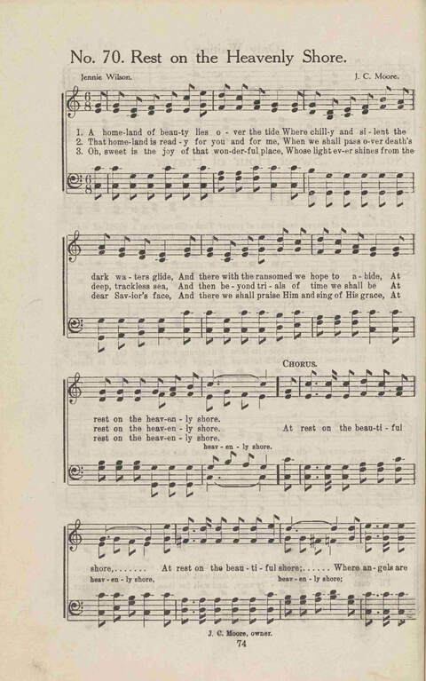 Sacred Melodies: a book of gospel songs for all departments of Christian work and worship page 74