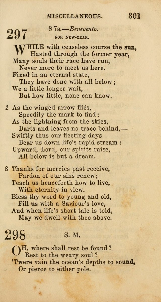 Select Melodies; Comprising the Best Hymns and Spiritual Songs in Common Use, and not generally found in standard church hymn-books: as also a number of original pieces, and translations from...German page 303