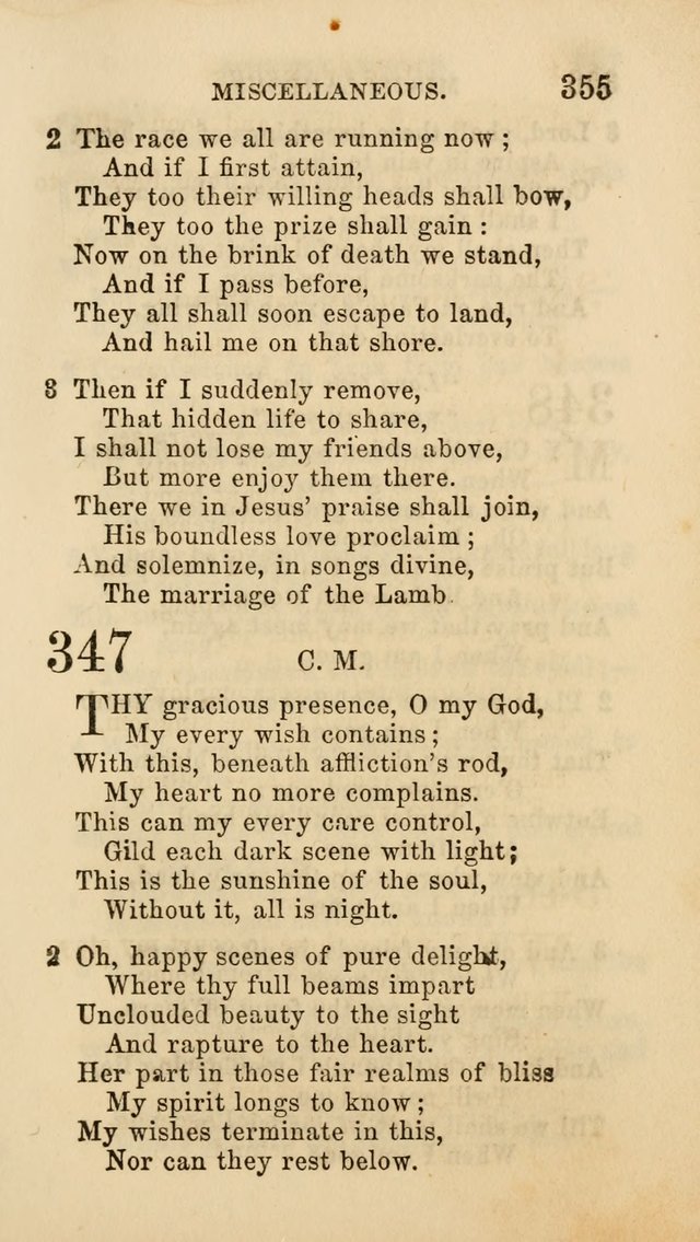 Select Melodies; Comprising the Best Hymns and Spiritual Songs in Common Use, and not generally found in standard church hymn-books: as also a number of original pieces, and translations from...German page 357