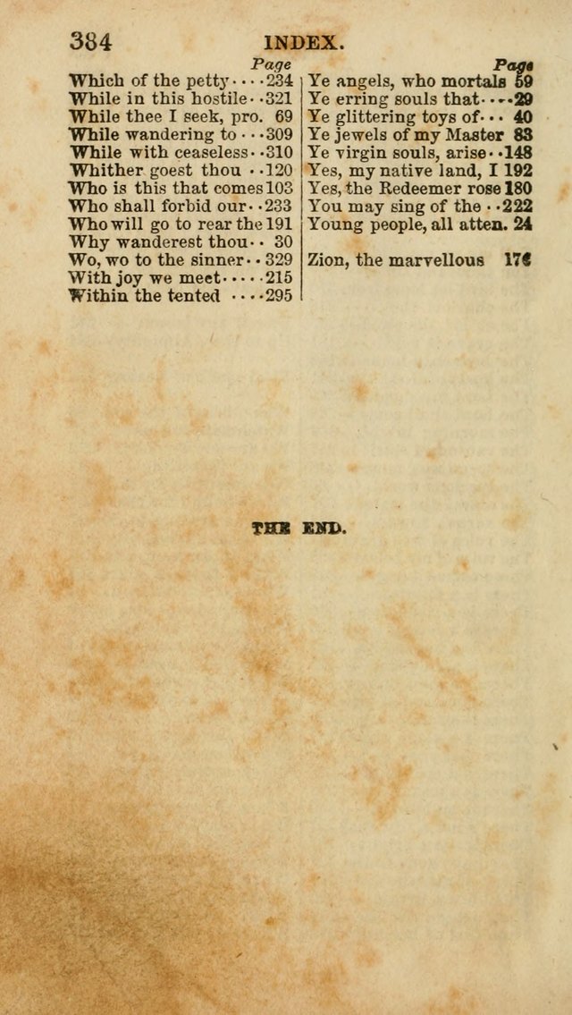 Select Melodies; Comprising the Best Hymns and Spiritual Songs in Common Use, and not generally found in standard church hymn-books: as also a number of original pieces, and translations from...German page 388