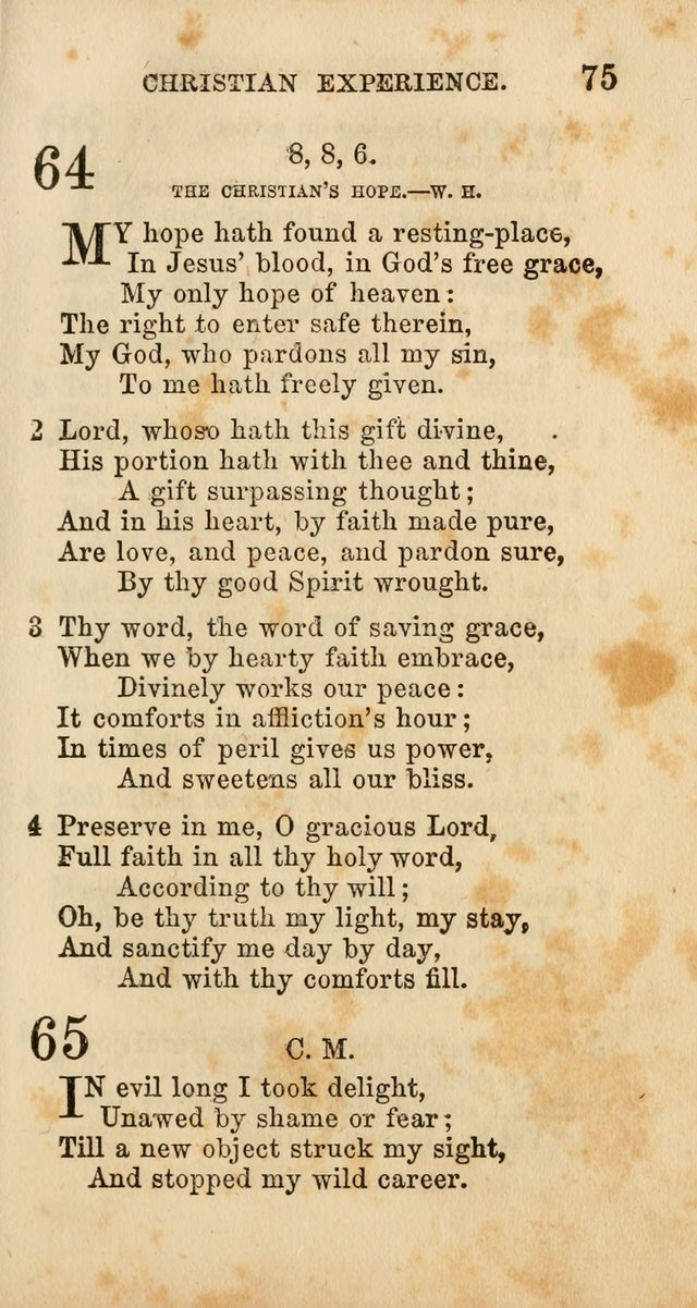 Select Melodies; Comprising the Best Hymns and Spiritual Songs in Common Use, and not generally found in standard church hymn-books: as also a number of original pieces, and translations from...German page 77