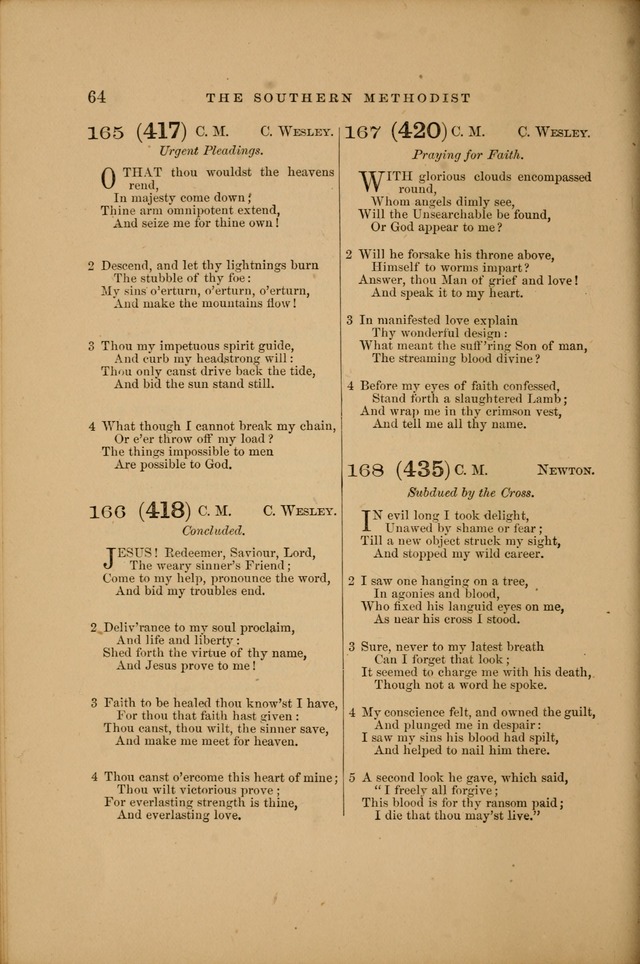 The Southern Methodist hymn and tune book: a collection of the best and most popular hymns and tunes, for public and family worship page 71