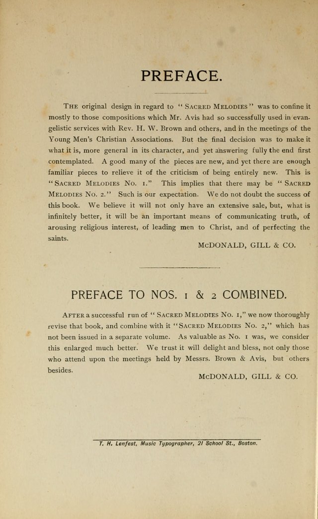 Sacred Melodies Nos.1 and 2 combined: As used by Evangelist H. W. Brown and others, in Gospel Meetings and other religious services page 2