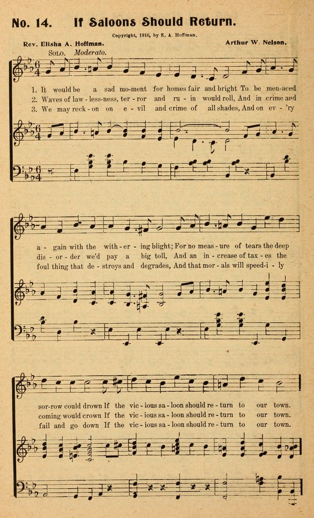 Songs of the New Crusade: a collection of stirring twentieth century temperance songs page 14