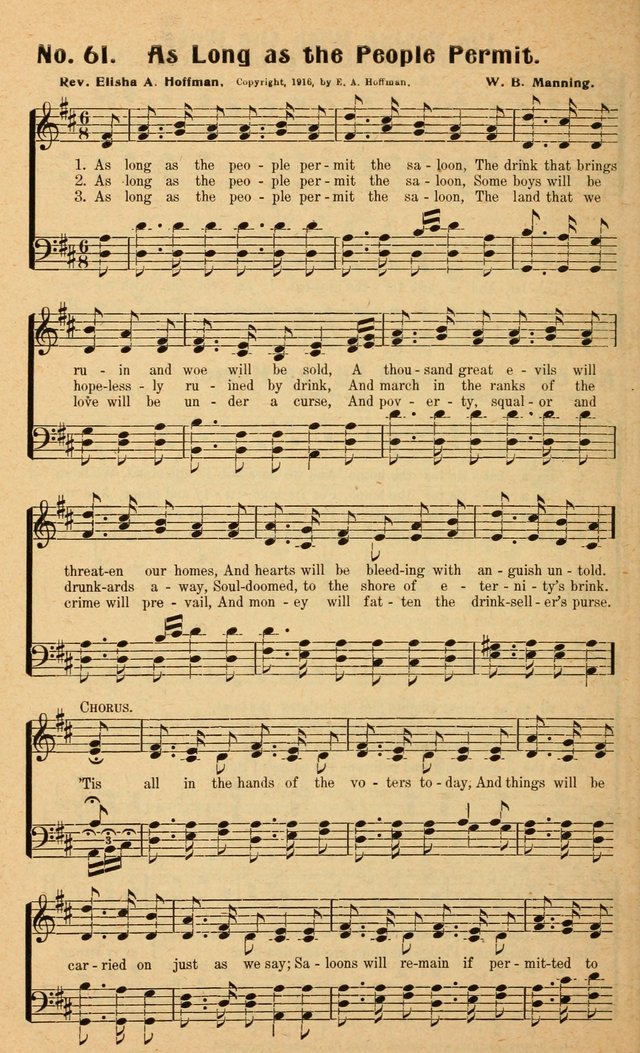 Songs of the New Crusade: a collection of stirring twentieth century temperance songs page 62