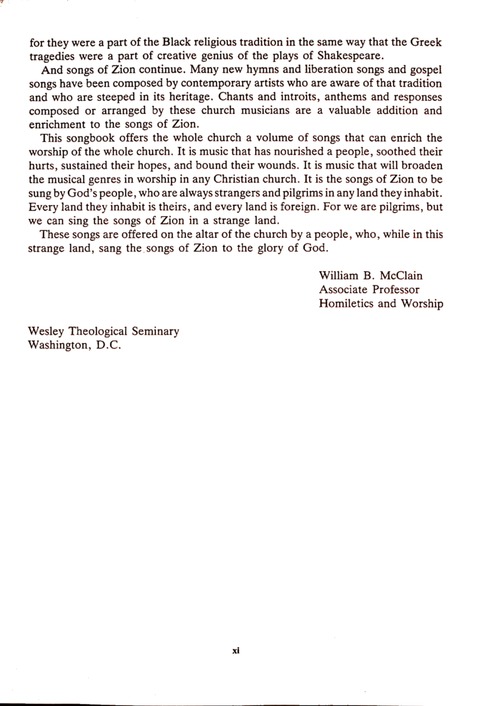Songs of Zion page xii