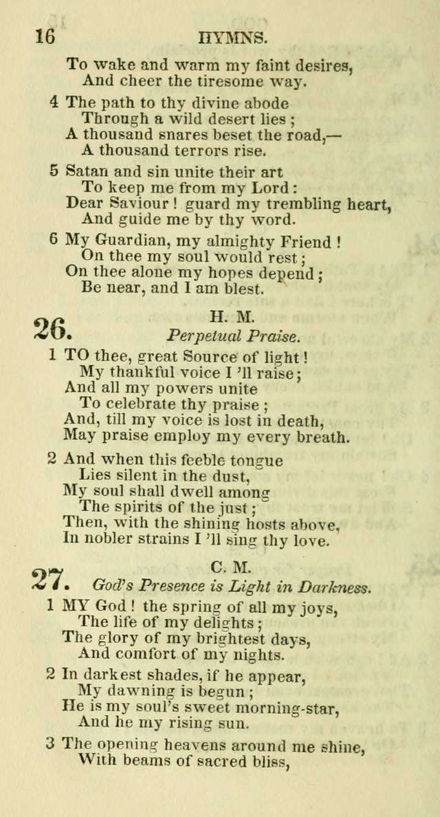 Social Psalmist: or hymns, selected for the private use and social meetings of evangelical Christians page 16
