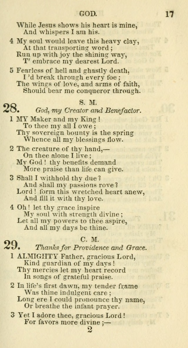 Social Psalmist: or hymns, selected for the private use and social meetings of evangelical Christians page 17