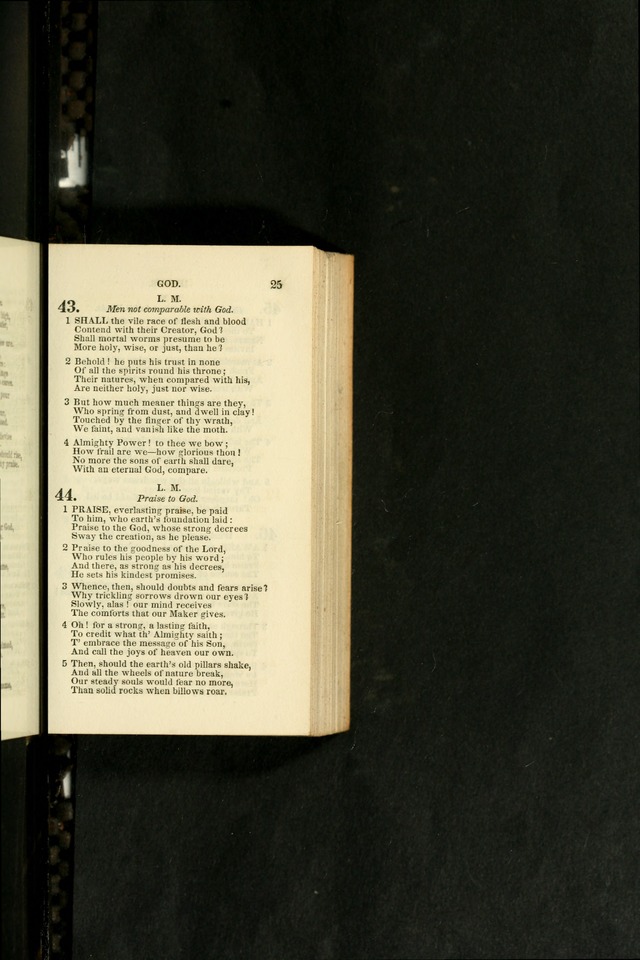 Social Psalmist: or hymns, selected for the private use and social meetings of evangelical Christians page 25
