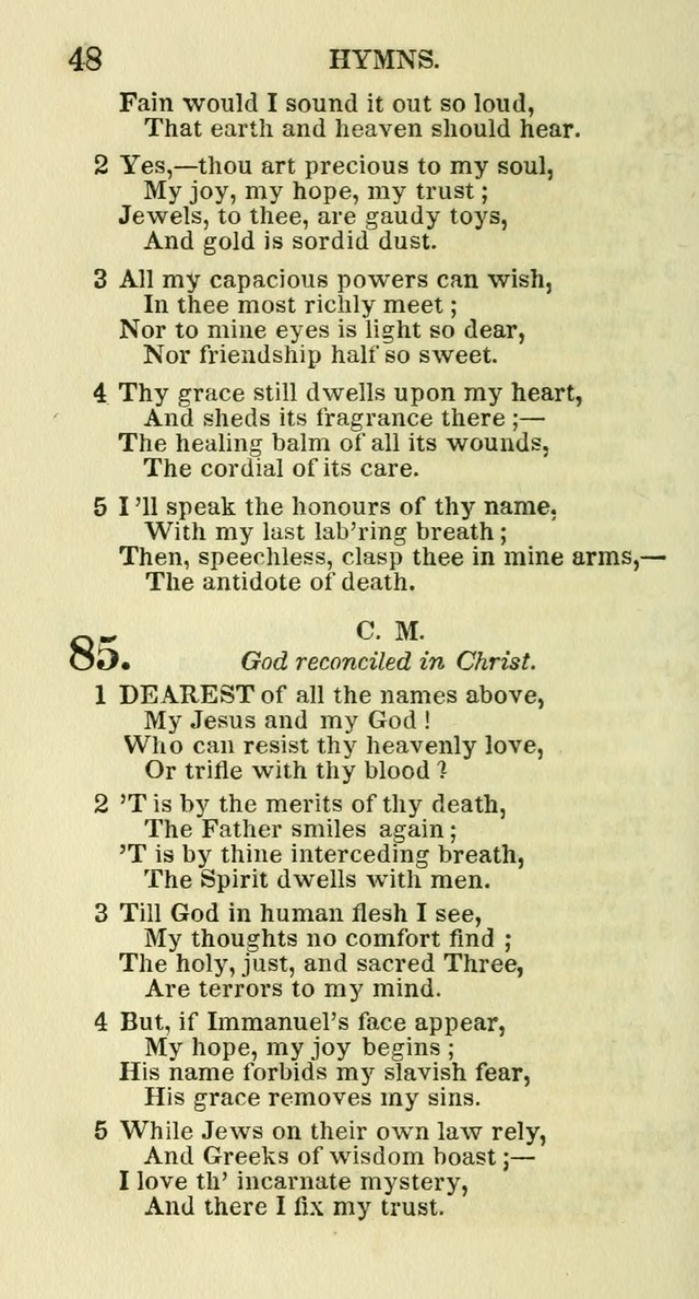 Social Psalmist: or hymns, selected for the private use and social meetings of evangelical Christians page 50