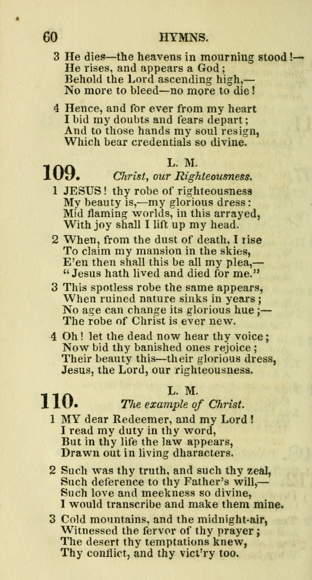 Social Psalmist: or hymns, selected for the private use and social meetings of evangelical Christians page 62