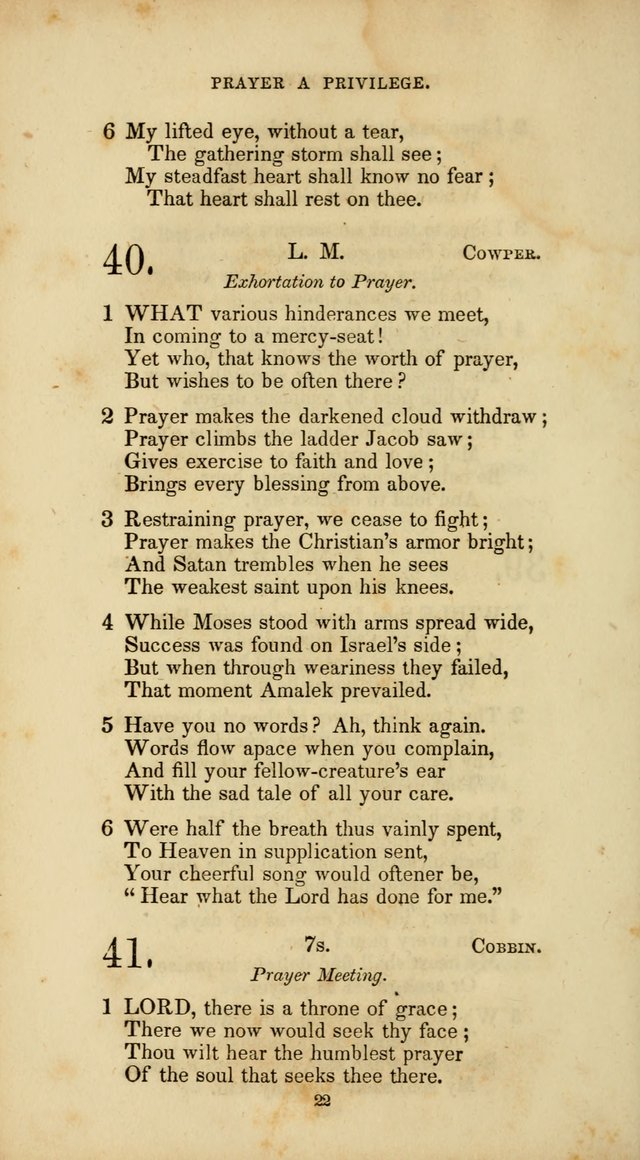 The Social Psalmist: a new selection of hymns for conference meetings and family worship page 22