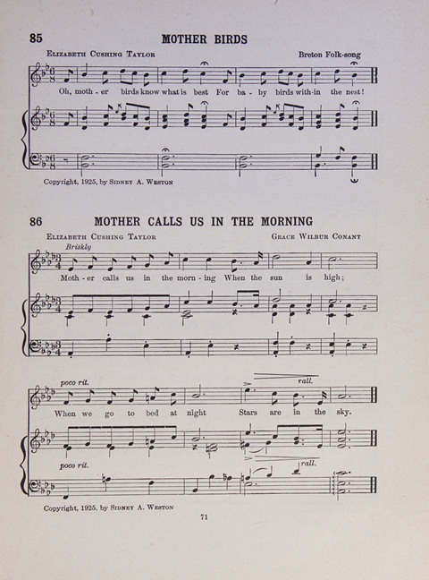 Song and Play for Children: for Sunday and weekday use page 71