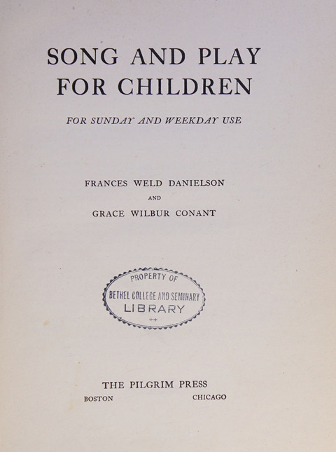 Song and Play for Children: for Sunday and weekday use page iv