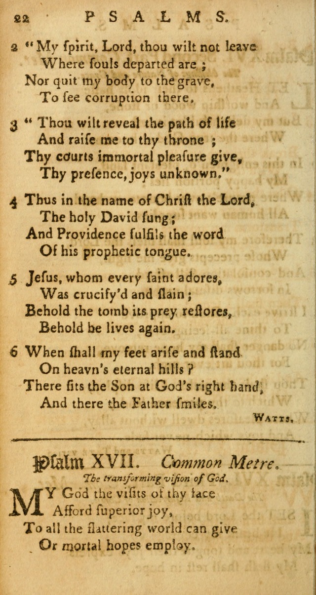 Sacred Poetry: Consisting of Psalms and Hymns, Adapted to Christian        Devotion, in Public and Private. 2nd ed. page 22