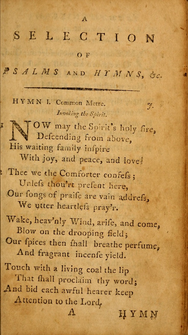 A Selection of Psalms and Hymns: done under the appointment of  the Philadelphian Association page 1