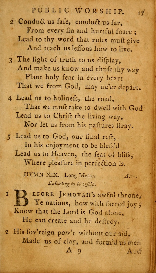 A Selection of Psalms and Hymns: done under the appointment of  the Philadelphian Association page 17