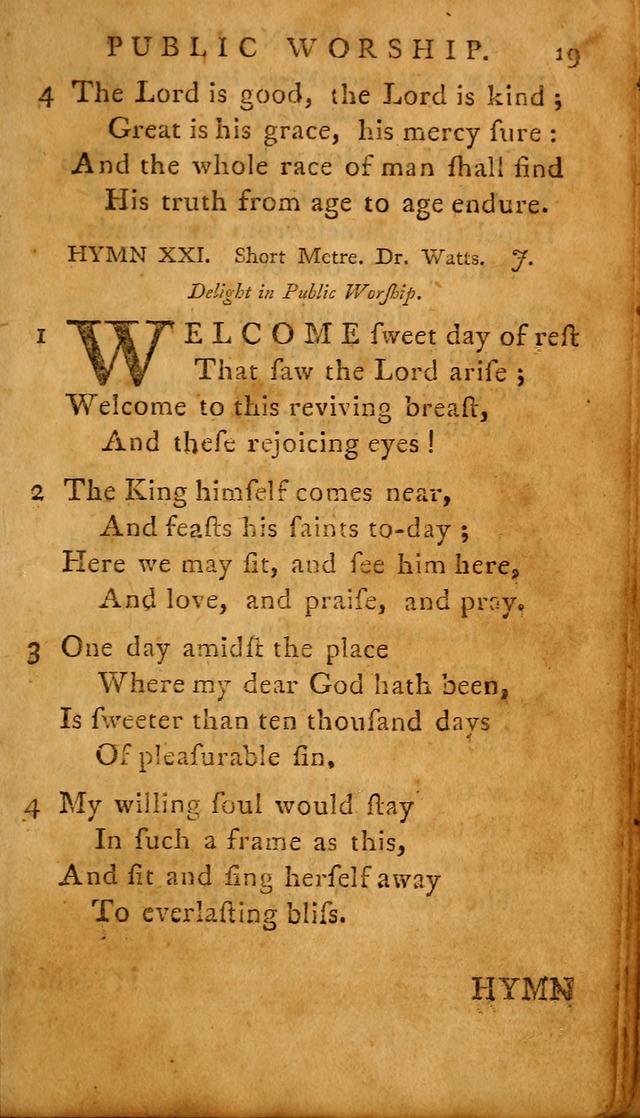 A Selection of Psalms and Hymns: done under the appointment of  the Philadelphian Association page 19