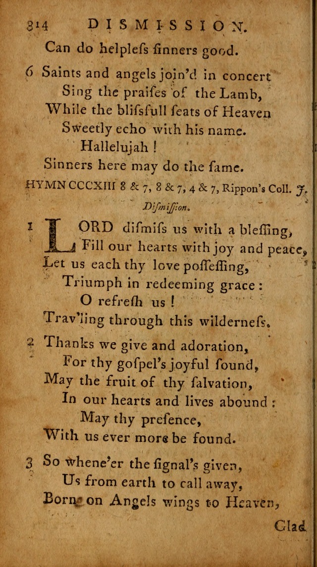 A Selection of Psalms and Hymns: done under the appointment of  the Philadelphian Association page 324