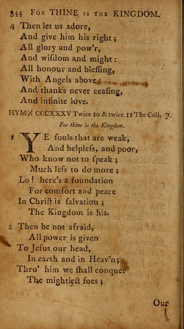 A Selection of Psalms and Hymns: done under the appointment of  the Philadelphian Association page 354