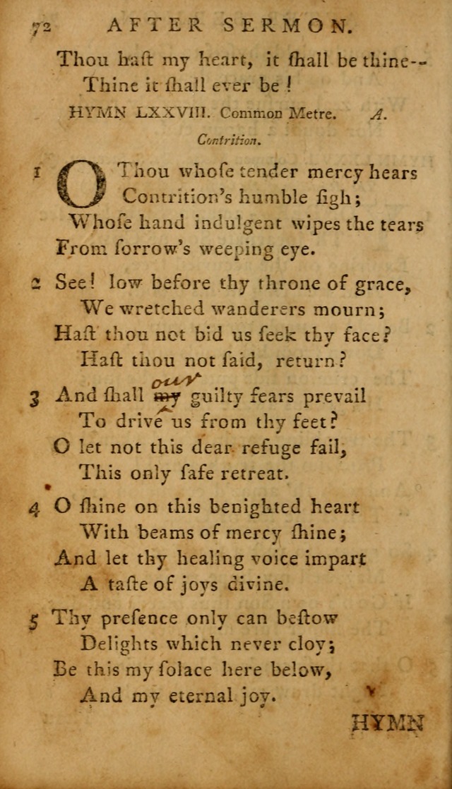 A Selection of Psalms and Hymns: done under the appointment of  the Philadelphian Association page 72