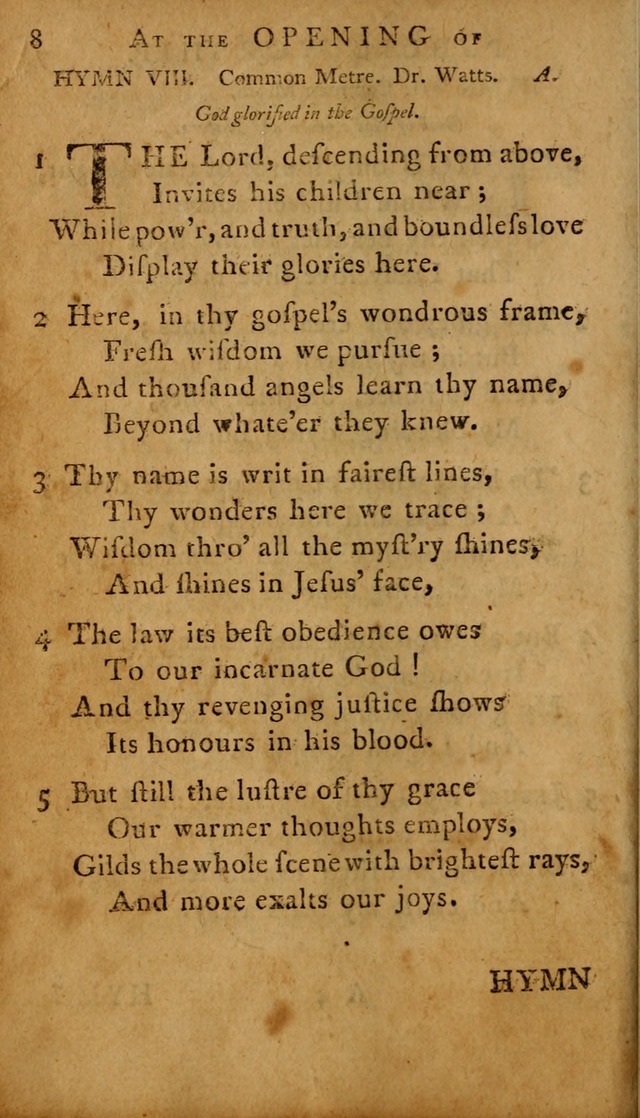 A Selection of Psalms and Hymns: done under the appointment of  the Philadelphian Association page 8