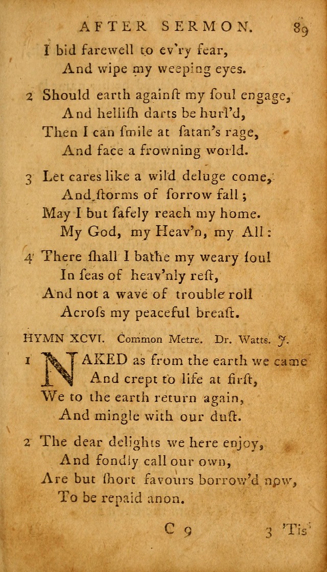 A Selection of Psalms and Hymns: done under the appointment of  the Philadelphian Association page 89