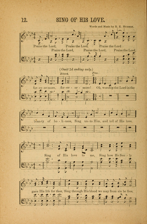 Songs of Peace, Love and Joy: for Sabbath Schools and Gospel Meetings page 12