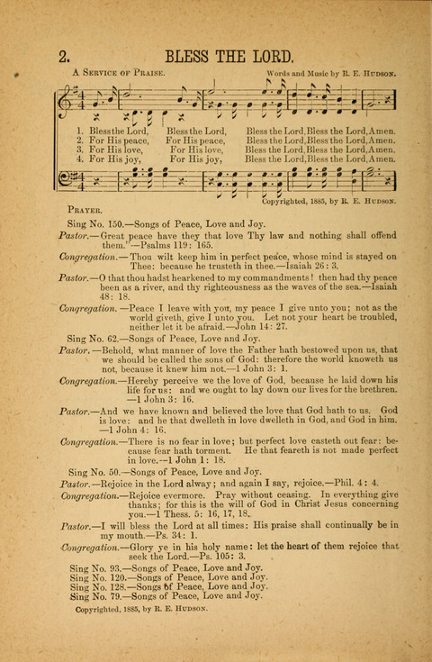 Songs of Peace, Love and Joy: for Sabbath Schools and Gospel Meetings page 2
