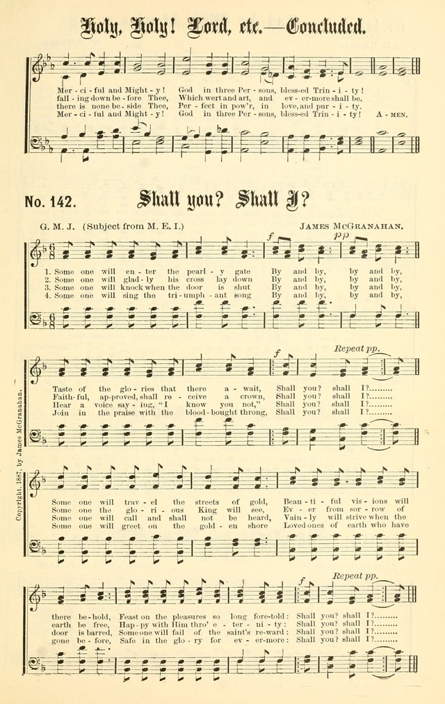 Sacred Songs No. 1: compiled and arranged for use in gospel meetings, Sunday schools, prayer meetings and other religious services page 141