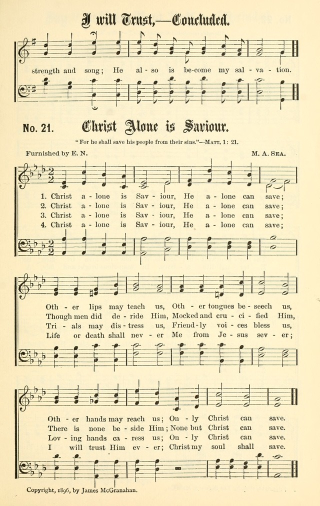 Sacred Songs No. 1: compiled and arranged for use in gospel meetings, Sunday schools, prayer meetings and other religious services page 21