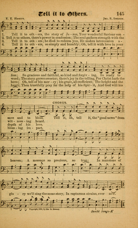 Sunlit Songs: for use in meetings for Christian worship or work page 145