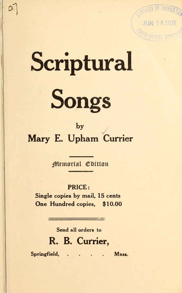 Scriptural Songs (Memorial Ed.) page 1
